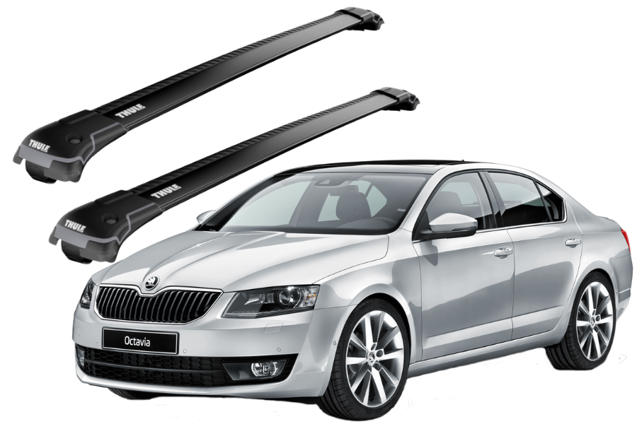 Barras THULE EDGE para autos SKODA Octavia 2013 a 2019 negro