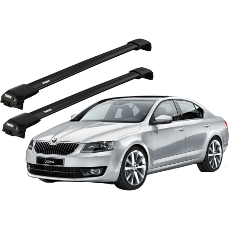 Barras THULE EDGE Flush para autos SKODA Octavia 2013 a 2019 negro
