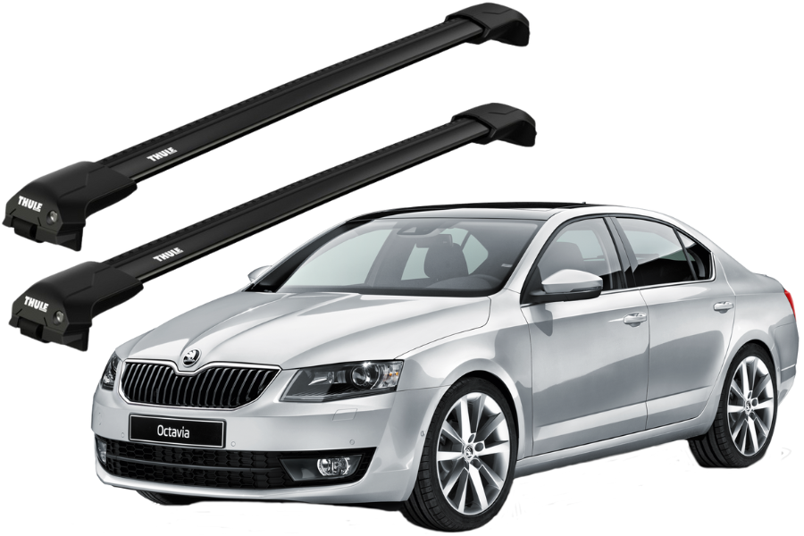Barras THULE EDGE Flush para autos SKODA Octavia 2013 a 2019 negro