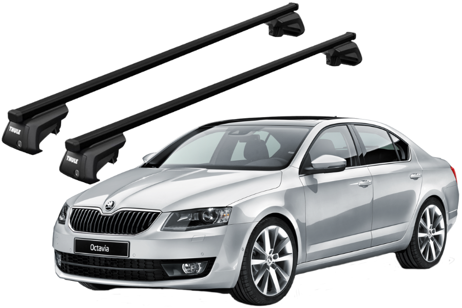 Barras THULE EVO SquareBar para autos SKODA Octavia 2013 a 2019