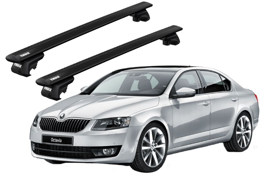 Barras THULE EVO WingBar para autos SKODA Octavia 2013 a 2019 negro
