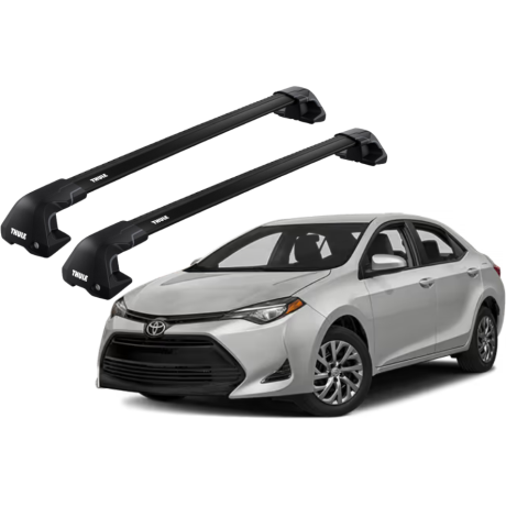 Barras THULE EDGE Flush para autos TOYOTA Corolla 2013 a 2018 negro