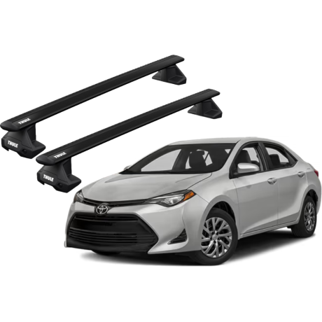 Barras THULE EVO WingBar para autos TOYOTA Corolla 2013 a 2018 negro