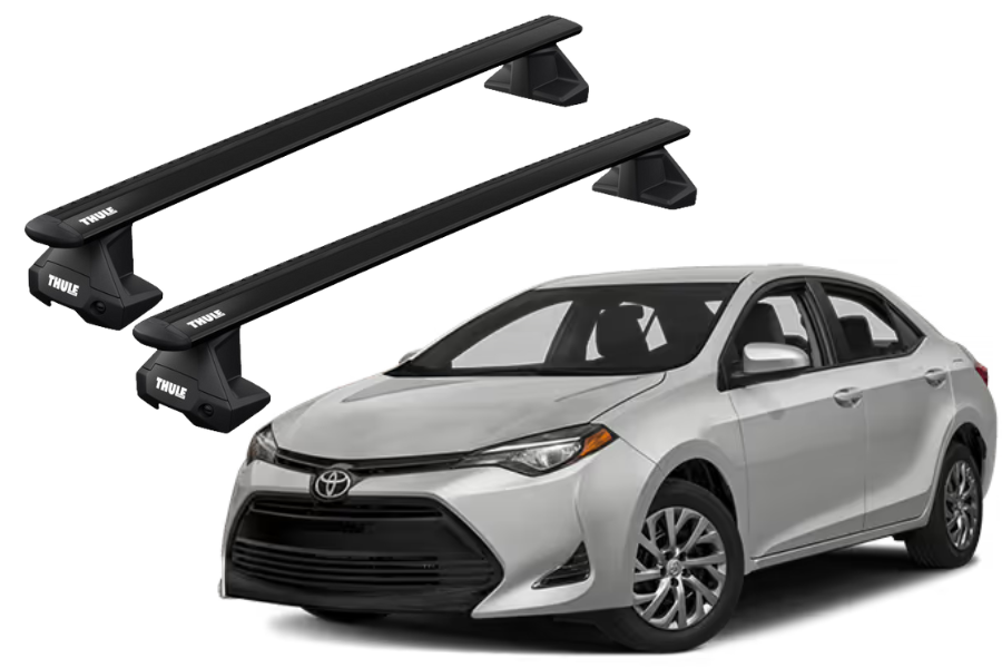 Barras THULE EVO WingBar para autos TOYOTA Corolla 2013 a 2018 negro