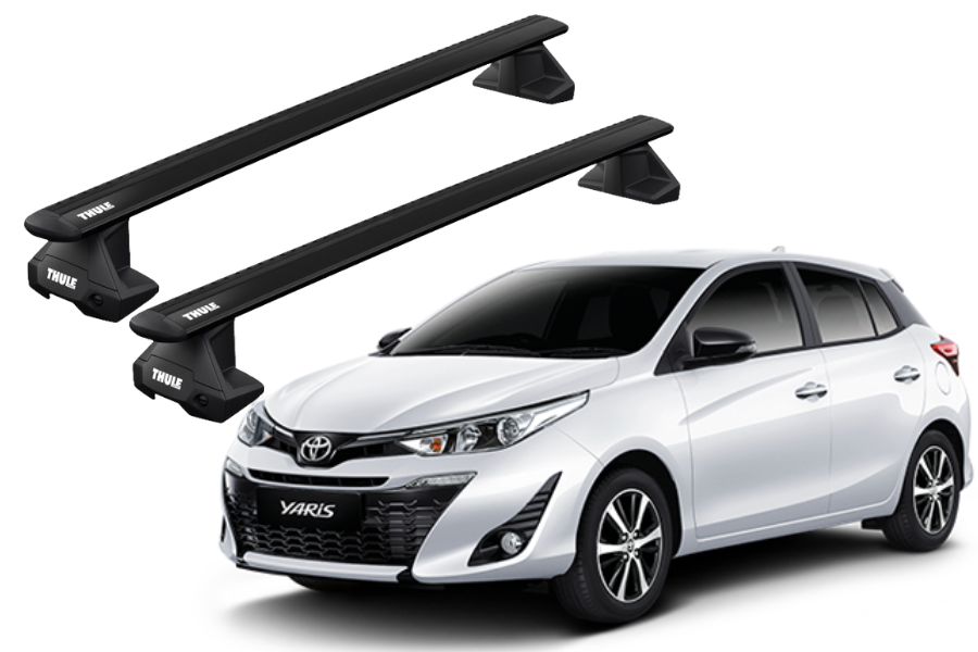Barras THULE EVO WingBar para autos TOYOTA Yaris (XP130) 2012 a 2020 negro