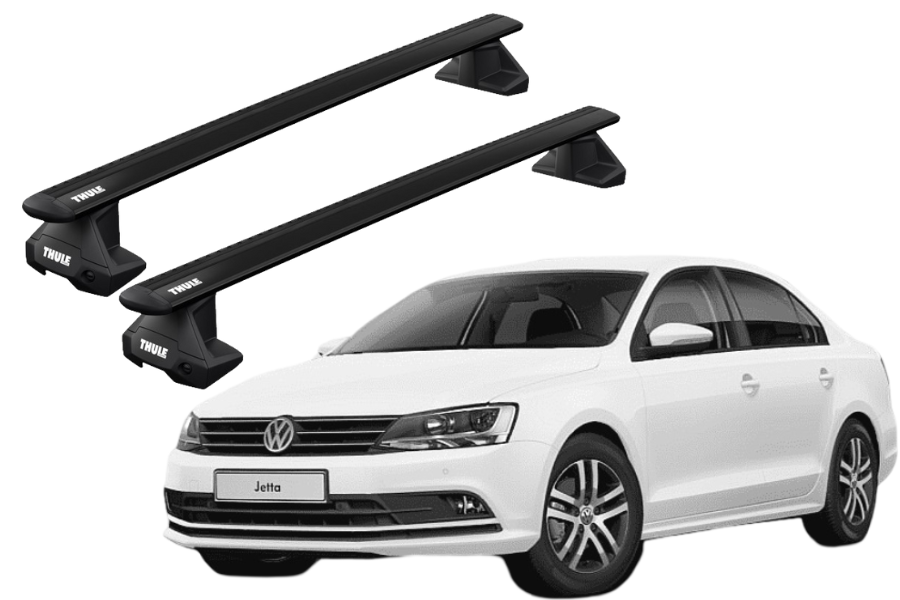 Barras THULE EVO WingBar para autos VOLKSWAGEN Jetta 2010 a 2018 negro