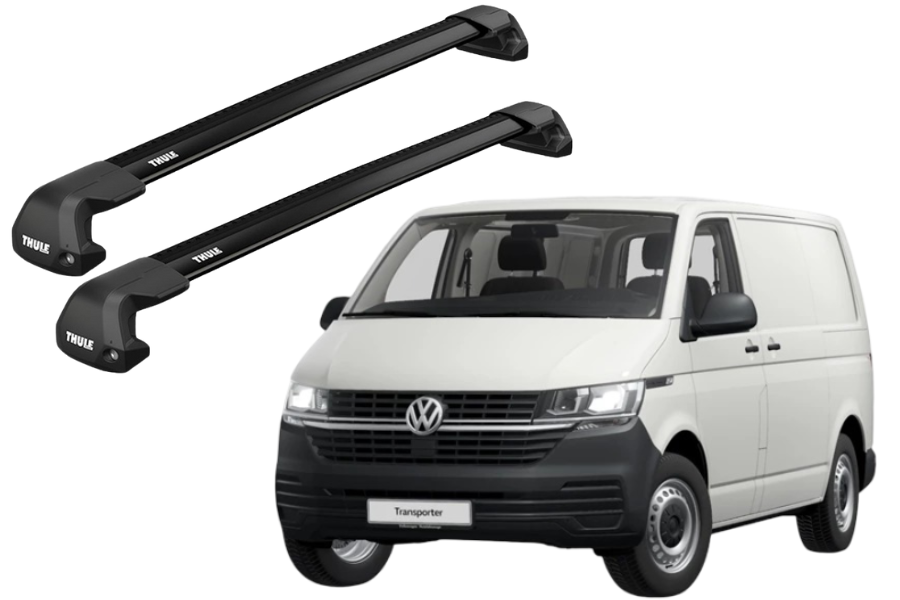 Barras THULE EDGE Flush para Van VOLKSWAGEN Transporter 2015 a 2021 negro