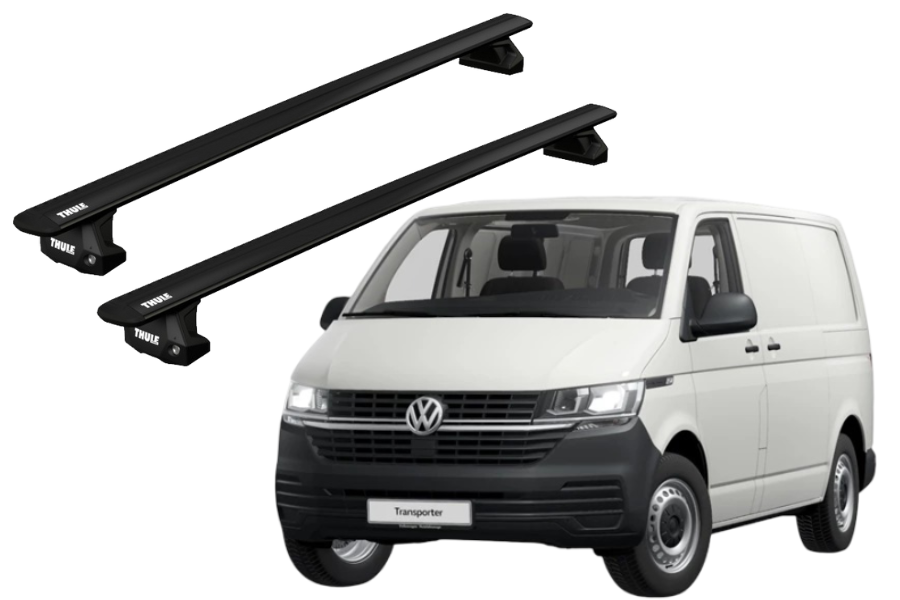 Barras THULE EVO WingBar para Van VOLKSWAGEN Transporter 2015 a 2021 negro