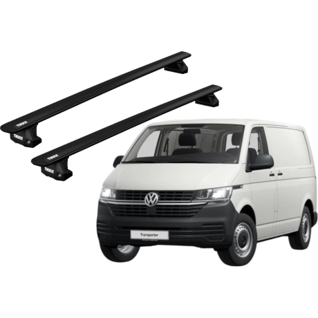 Barras THULE EVO WingBar para camioneta VOLKSWAGEN Transporter desde 2015 - 2024 negro