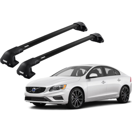 Barras THULE EDGE Flush para autos VOLVO S60 2010 a 2018 negro