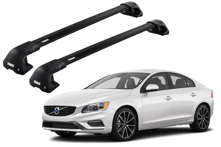 Barras THULE EDGE Flush para autos VOLVO S60 2010 a 2018 negro