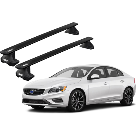Barras THULE EVO WingBar para autos VOLVO S60 2010 a 2018 negro
