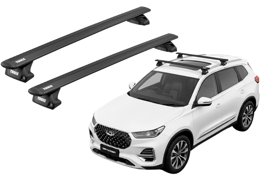 Barras THULE EVO WingBar para autos CHERY Tiggo 8 desde 2018 a 2024 negro
