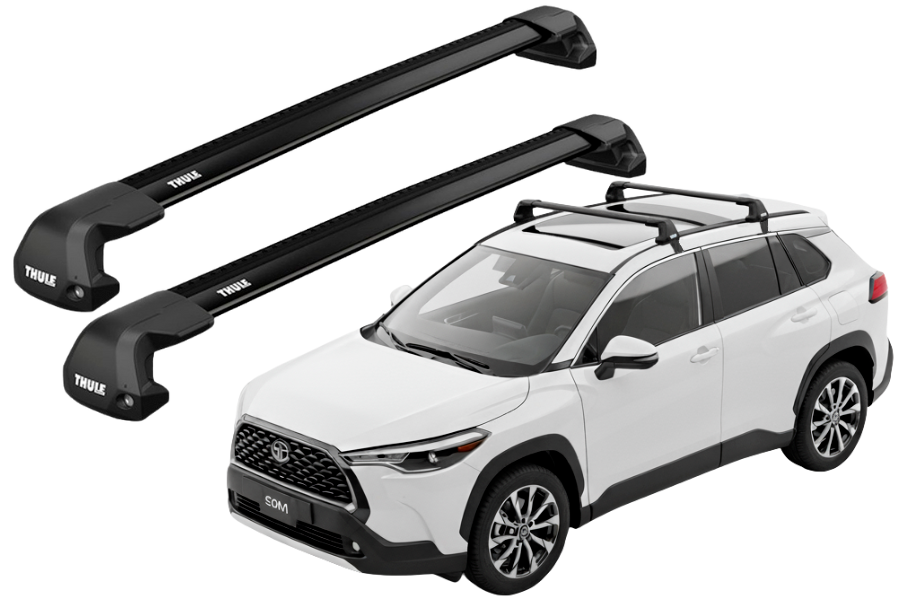 Barras THULE EDGE Flush para autos TOYOTA Corolla Cross desde 2021 negro