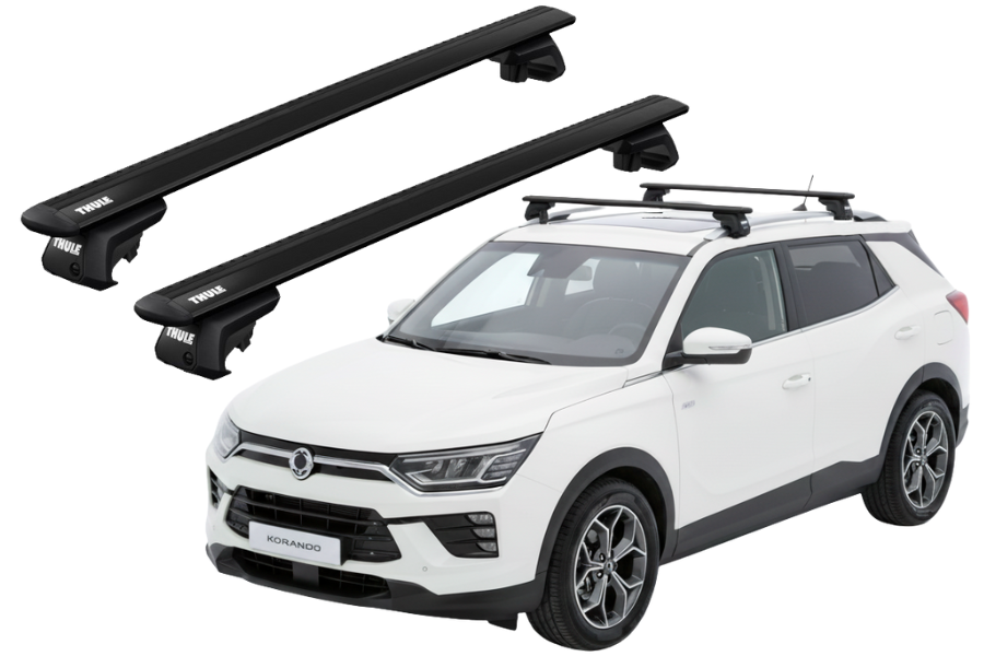 Barras THULE EVO WingBar para autos SSANGYONG Korando desde 2019 - 2021 negro