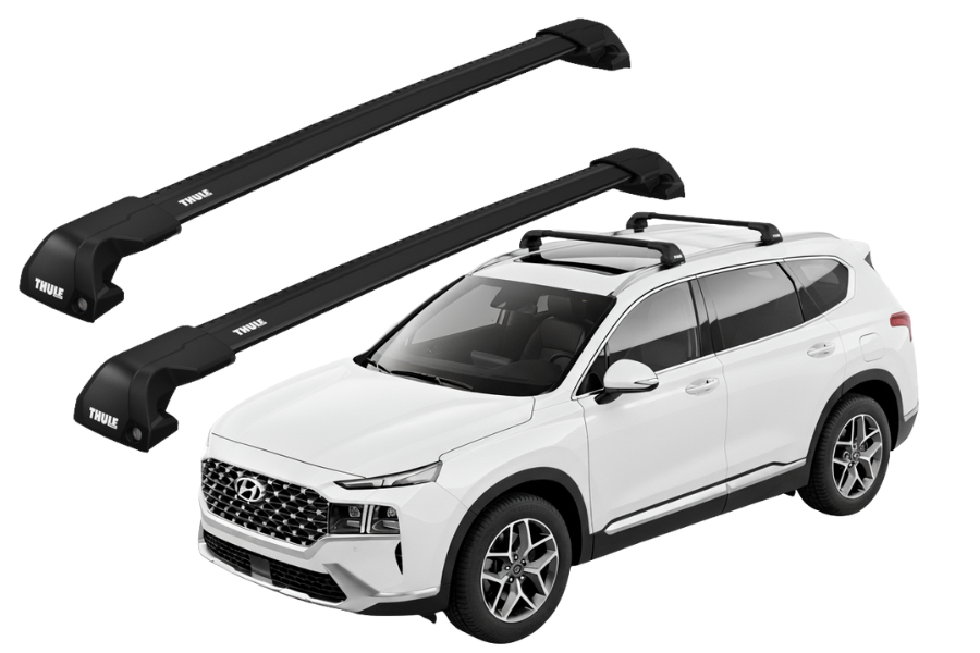 Barras THULE EDGE Flush para autos HYUNDAI Santa Fe desde 2018 - 2023 negro