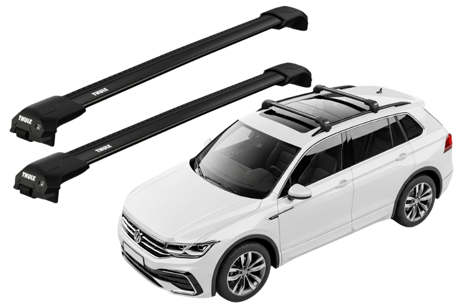 Barras THULE EDGE Flush para autos VOLKSWAGEN Tiguan desde 2016-2024 negro