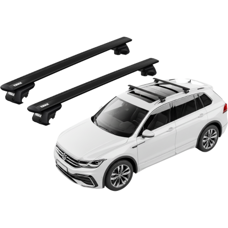 Barras THULE EVO WingBar para autos VOLKSWAGEN Tiguan desde 2016-2024 negro