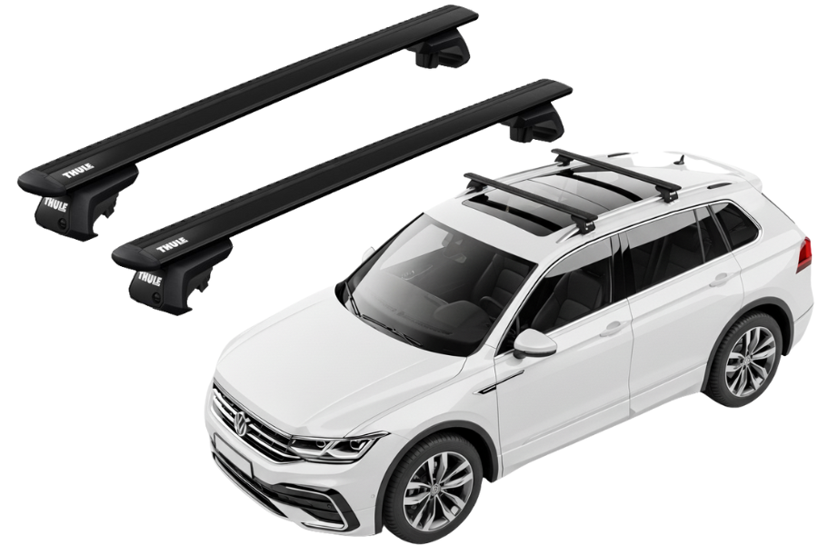 Barras THULE EVO WingBar para autos VOLKSWAGEN Tiguan desde 2016-2024 negro