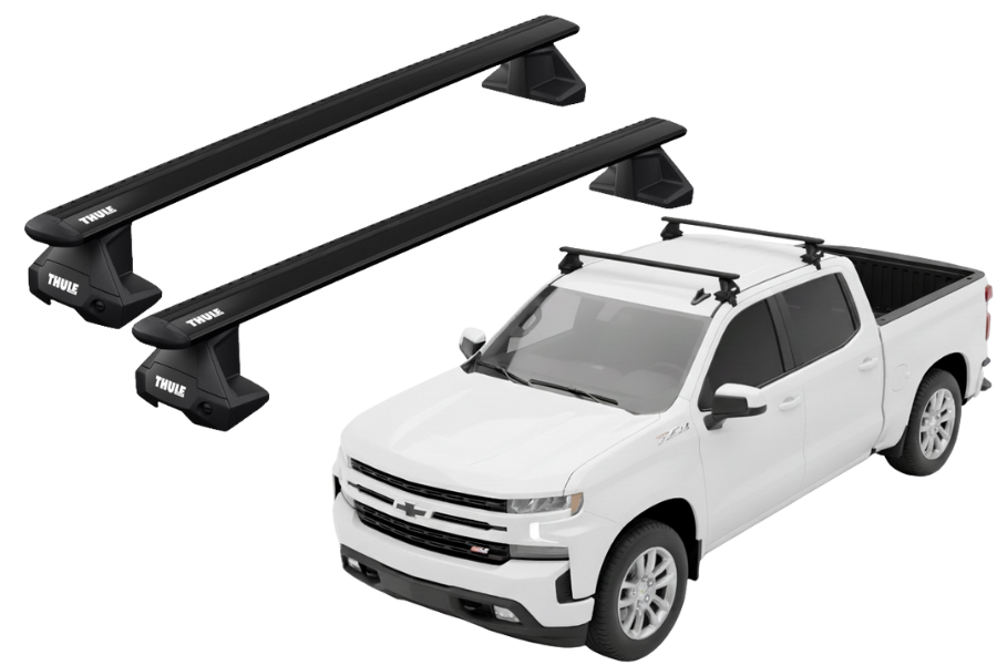 Barras THULE EVO WingBar para camioneta CHEVROLET Silverado 2019 negro