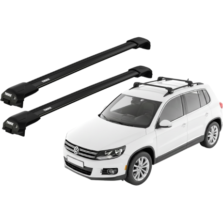 Barras THULE EDGE Flush para autos VOLKSWAGEN Tiguan 2007 a 2016 negro
