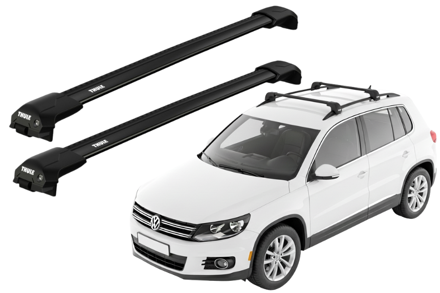Barras THULE EDGE Flush para autos VOLKSWAGEN Tiguan 2007 a 2016 negro