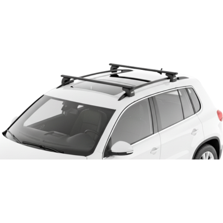 Barras THULE EVO WingBar para autos VOLKSWAGEN Tiguan 2007 a 2016 negro