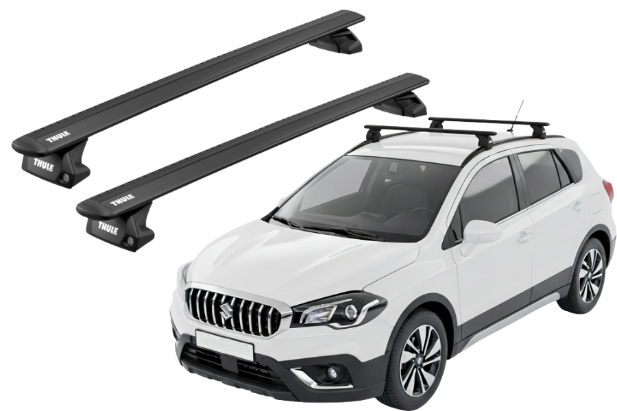 Barras THULE EVO WingBar para autos SUZUKI SX4 S-Cross desde 2021-2023 negro
