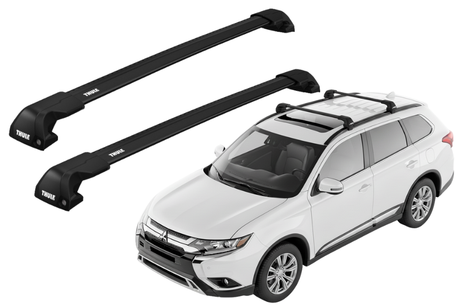Barras THULE EDGE Flush para autos MITSUBISHI Outlander 2013 a 2021 negro