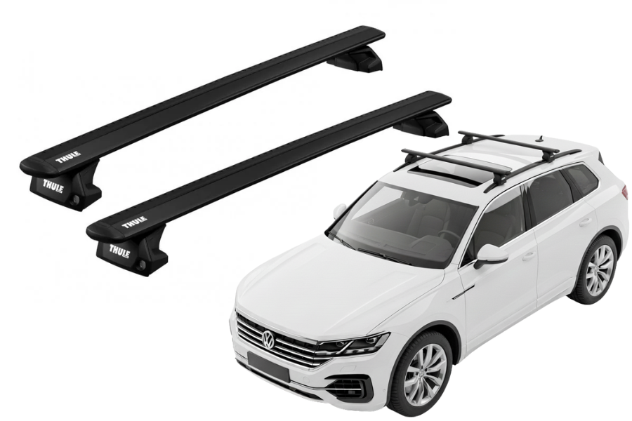 Barras THULE EVO WingBar para autos VOLKSWAGEN Touareg desde 2024 negro