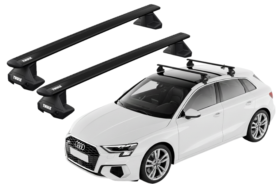 Barras THULE EVO WingBar para autos AUDI A3 Sportback desde 2020 negro