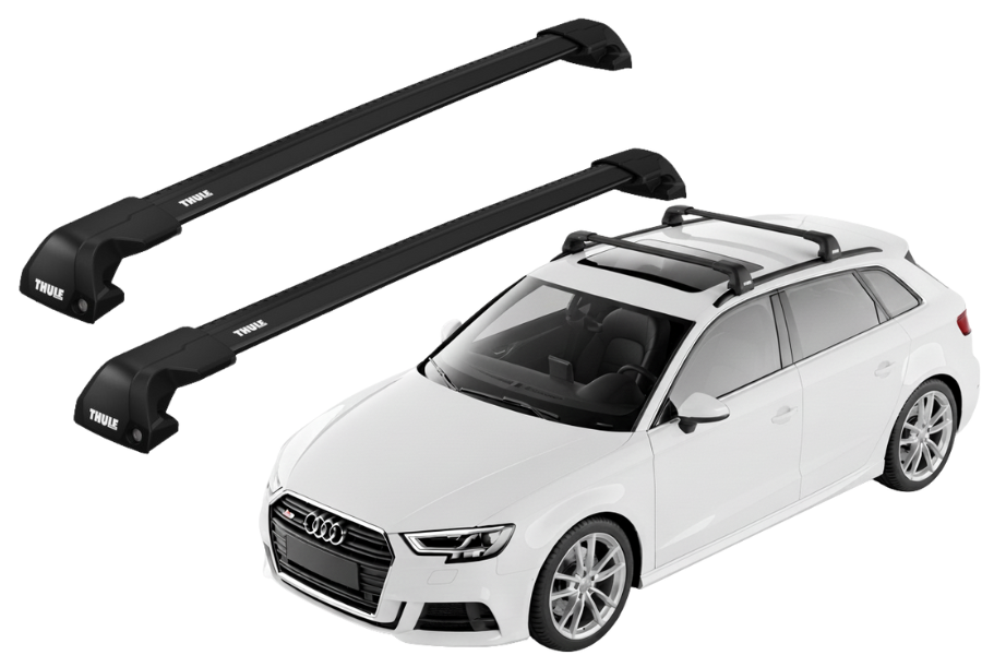 Barras THULE EDGE Flush para autos AUDI A3 Sportback 2013 a 2020 negro
