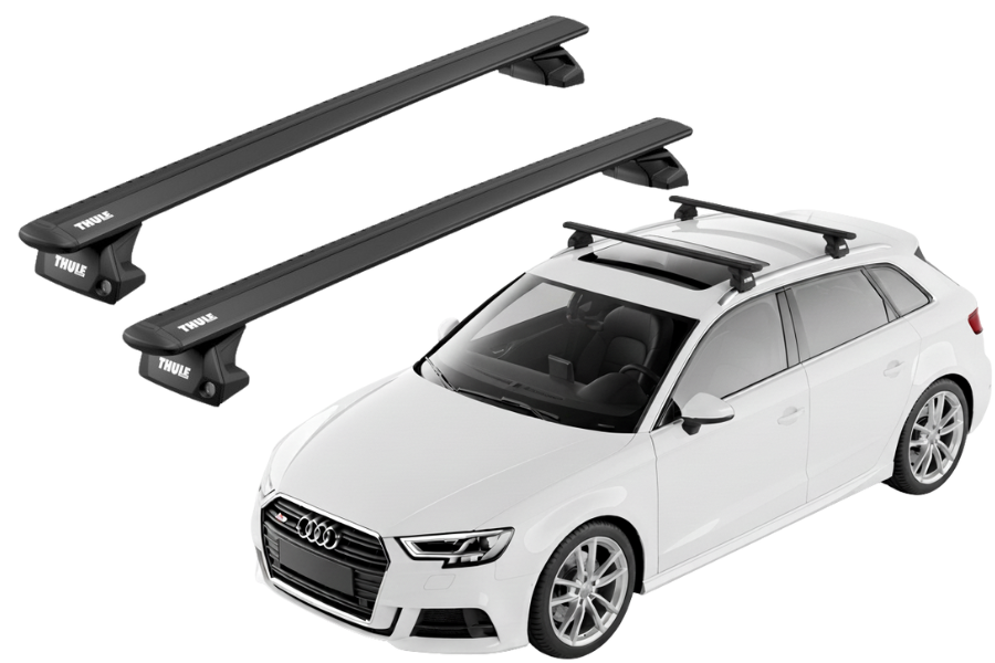 Barras THULE EVO WingBar para autos AUDI A3 Sportback 2013 a 2020 negro