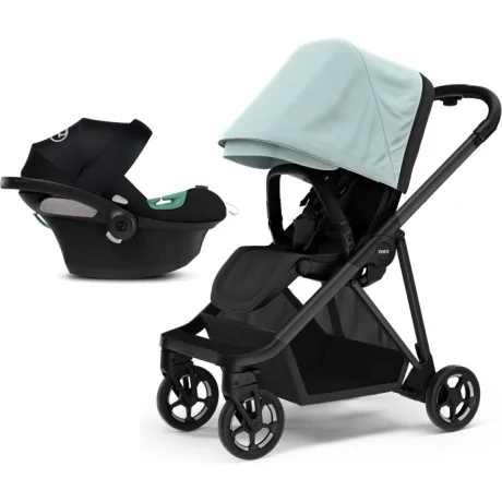 Coche Thule Shine Black Alaska + Silla Auto Cybex Nido Aton B2 I-Size