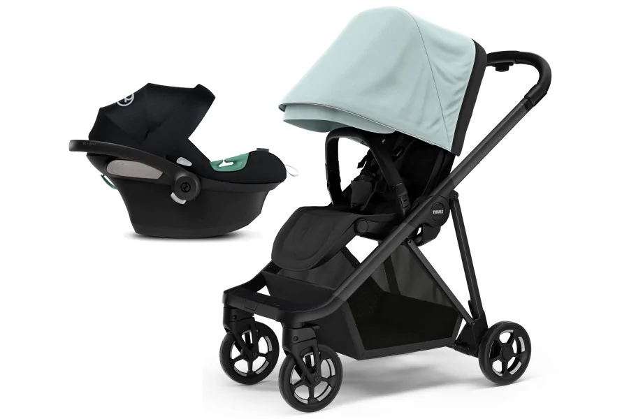 Coche Thule Shine Black Alaska + Silla Auto Cybex Nido Aton B2 I-Size