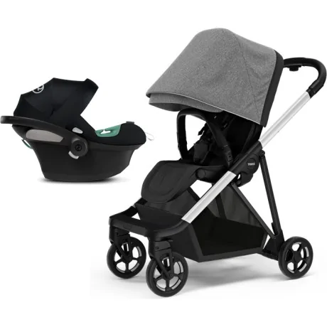 Coche Thule Shine Grey Melange + Silla Auto Cybex Nido Aton B2 I-Size