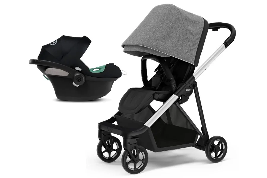 Coche Thule Shine Grey Melange + Silla Auto Cybex Nido Aton B2 I-Size