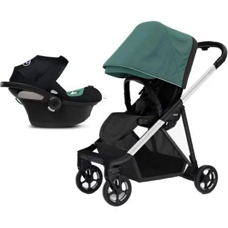 Coche Thule Shine Mallard Green + Silla Auto Cybex Nido Aton B2 I-Size