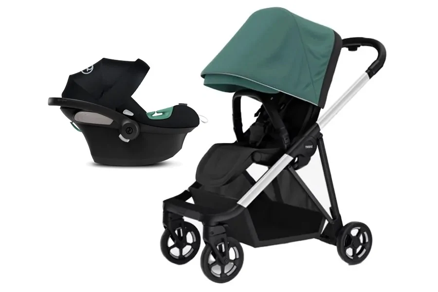Coche Thule Shine Mallard Green + Silla Auto Cybex Nido Aton B2 I-Size