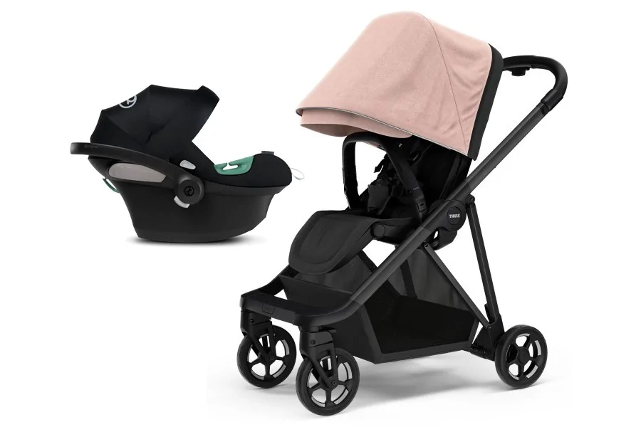 Coche Thule Shine Misty Rose + Silla Auto Cybex Nido Aton B2 I-Size