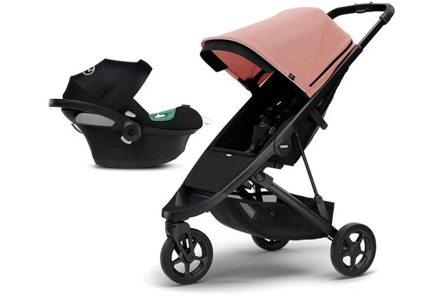 Coche Thule Spring Black Misty + Silla Auto Cybex Nido Aton B2 I-Size