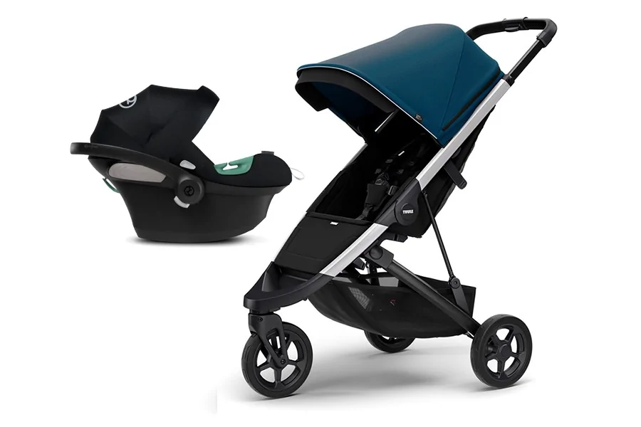 Coche Thule Spring Majolica + Silla Auto Cybex Nido Aton B2 I-Size