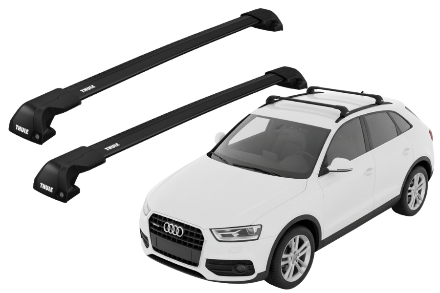 Barras THULE EDGE Flush para autos AUDI Q3 2012 a 2018 negro