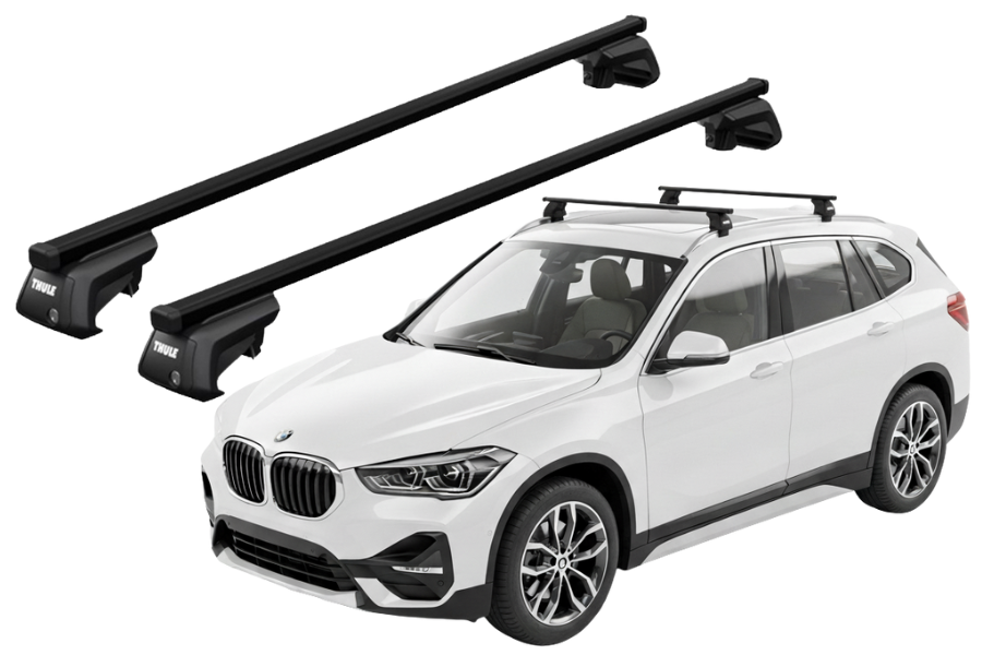 Barras THULE EVO SquareBar para autos BMW X1 (F48) desde 2016 al 2022