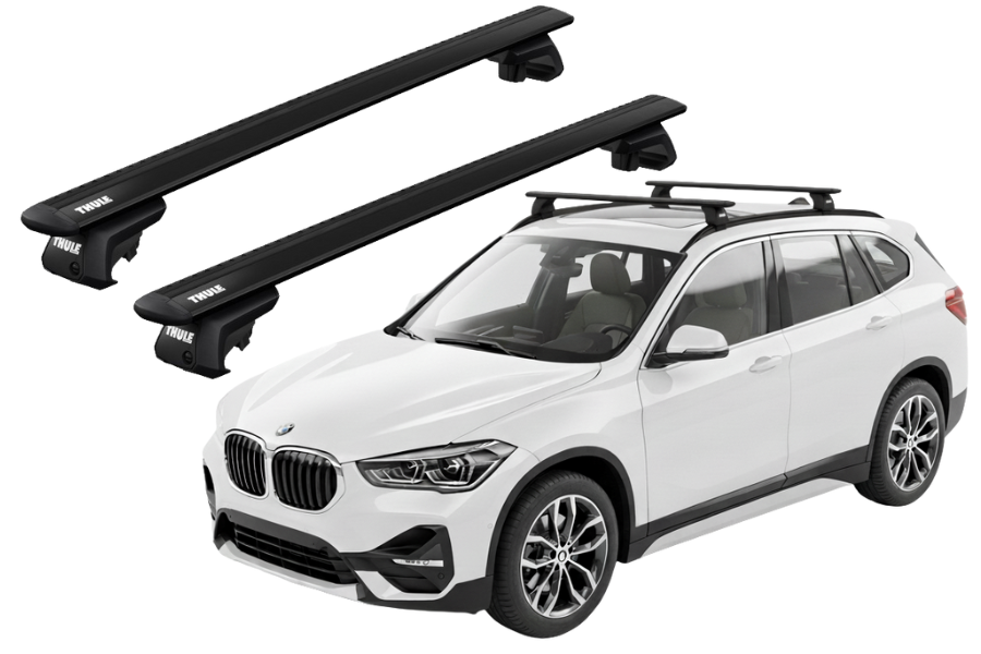Barras THULE EVO WingBar para autos BMW X1 (F48) desde 2016 al 2022 negro