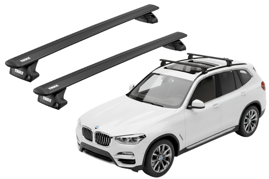 Barras THULE EVO WingBar para autos BMW X3 desde 2018-2024 negro
