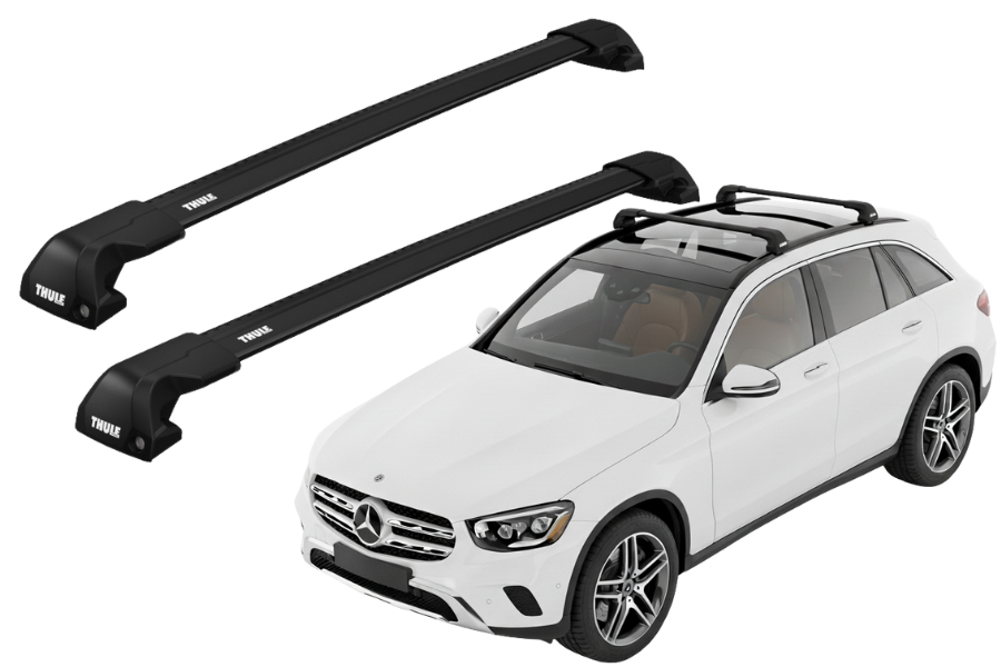 Barras THULE EDGE Flush para autos MERCEDES BENZ GLC desde 2015 al 2023 negro