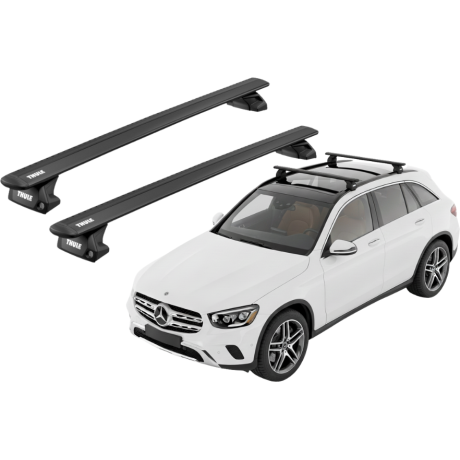 Barras THULE EVO WingBar para autos MERCEDES BENZ GLC desde 2015 al 2023 negro