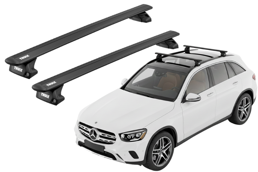 Barras THULE EVO WingBar para autos MERCEDES BENZ GLC desde 2015 al 2023 negro