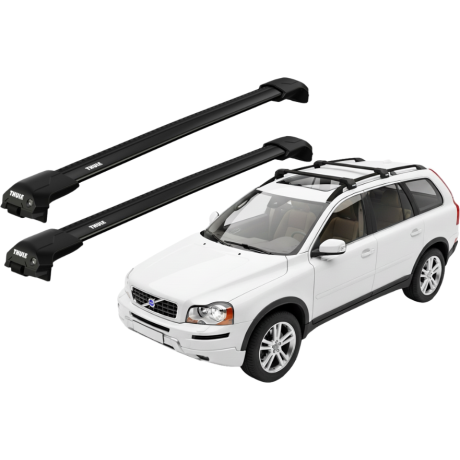 Barras THULE EDGE Flush para autos VOLVO XC90 2002 a 2014 negro